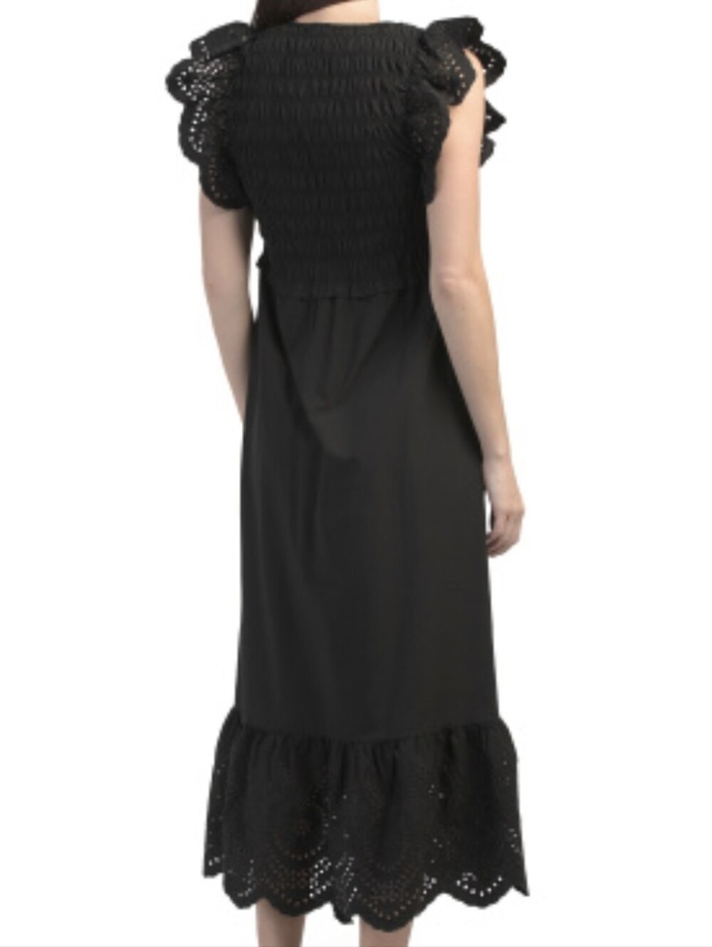 NWT-Calypso St. Barth Flutter Sleeve Eyelet Detail Cotton/Tencel Midi Dress- XL - Picture 2 of 16